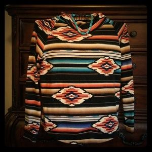 Aztec print pullover